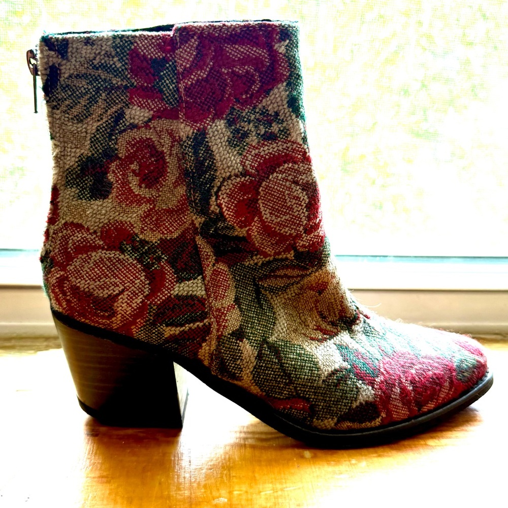 Floral Ankle Booties